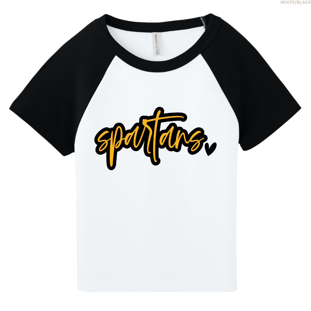 Spartans Women's Raglan Cropped Baby Tee