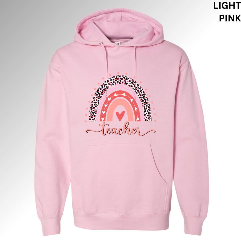 Teacher Valentine | Over the Rainbow Heart Graphic Sweatshirt, Hoodie, T-shirt
