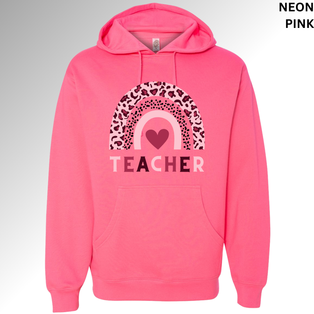 Teacher Heart Rainbow Valentine Sweatshirt | Cute Classroom Love Crewneck