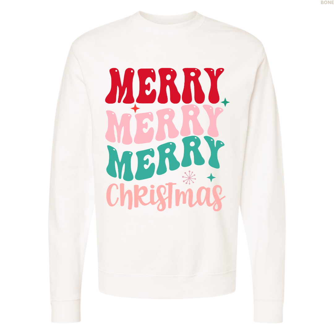 Merry Merry Merry Christmas Unisex Crewneck Sweatshirt