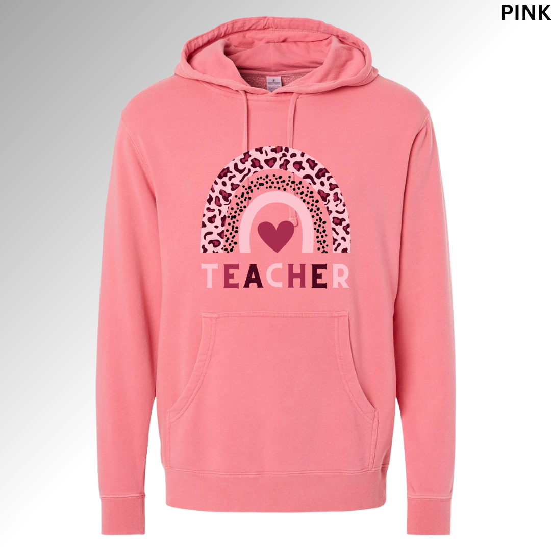 Teacher Heart Rainbow Valentine Sweatshirt | Cute Classroom Love Crewneck