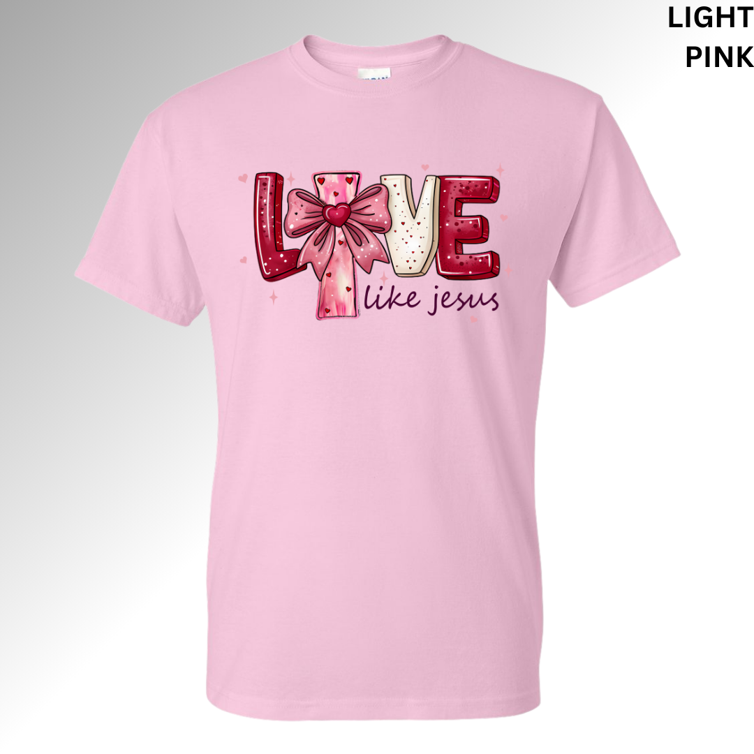Love Like Jesus Valentine Sweatshirt | Faith-Based Heart Graphic Crewneck, Hoodie, T-shirt