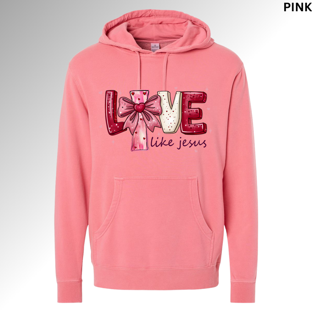Love Like Jesus Valentine Sweatshirt | Faith-Based Heart Graphic Crewneck, Hoodie, T-shirt