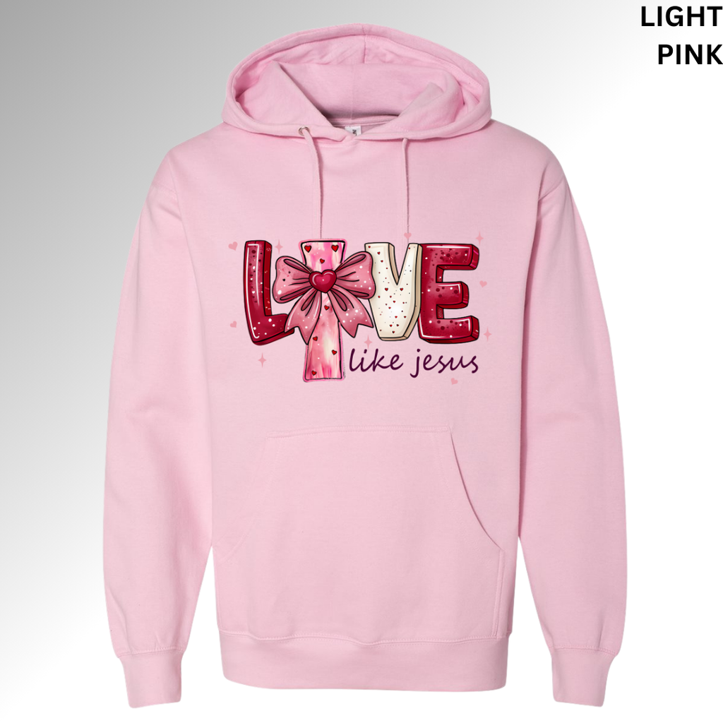 Love Like Jesus Valentine Sweatshirt | Faith-Based Heart Graphic Crewneck, Hoodie, T-shirt