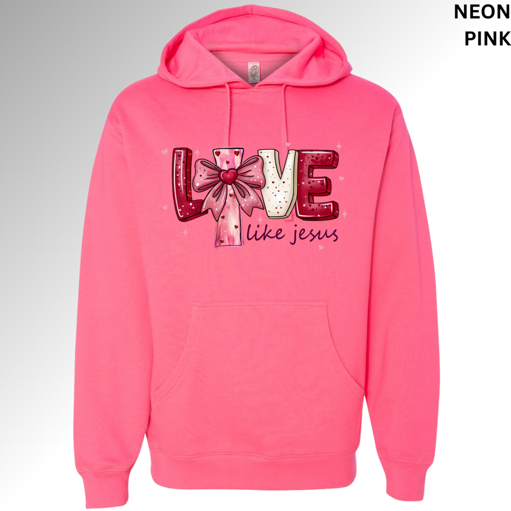 Love Like Jesus Valentine Sweatshirt | Faith-Based Heart Graphic Crewneck, Hoodie, T-shirt