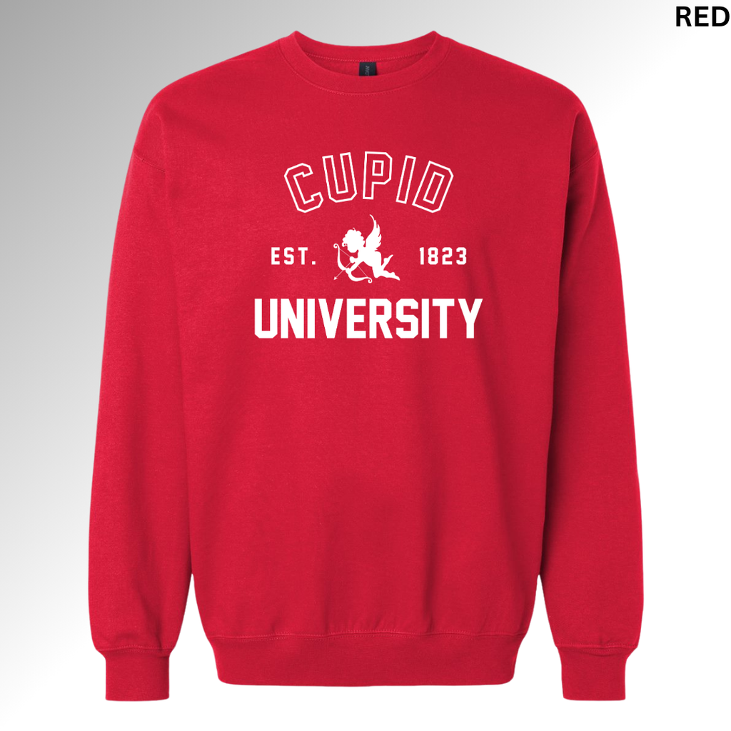 Cupid University Valentine Sweatshirt | Collegiate Love Crewneck
