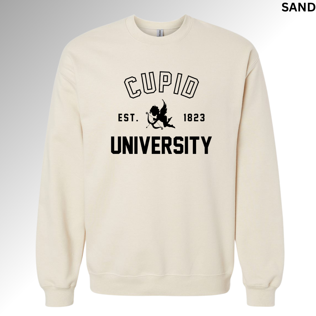 Cupid University Valentine Sweatshirt | Collegiate Love Crewneck