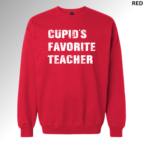 Cupid’s Favorite Teacher Valentine Sweatshirt | Funny Teacher Love Crewneck
