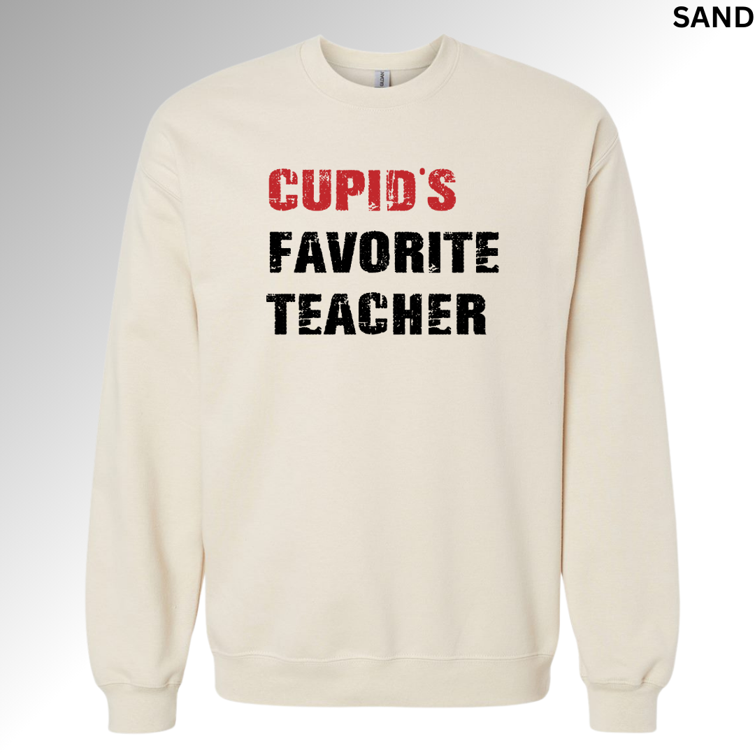 Cupid’s Favorite Teacher Valentine Sweatshirt | Funny Teacher Love Crewneck
