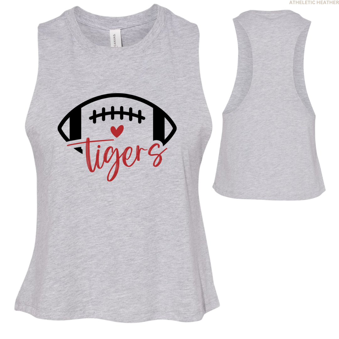 Tigers Football Heart Women's Tank Tops