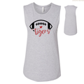 Tigers Football Heart Women's Tank Tops