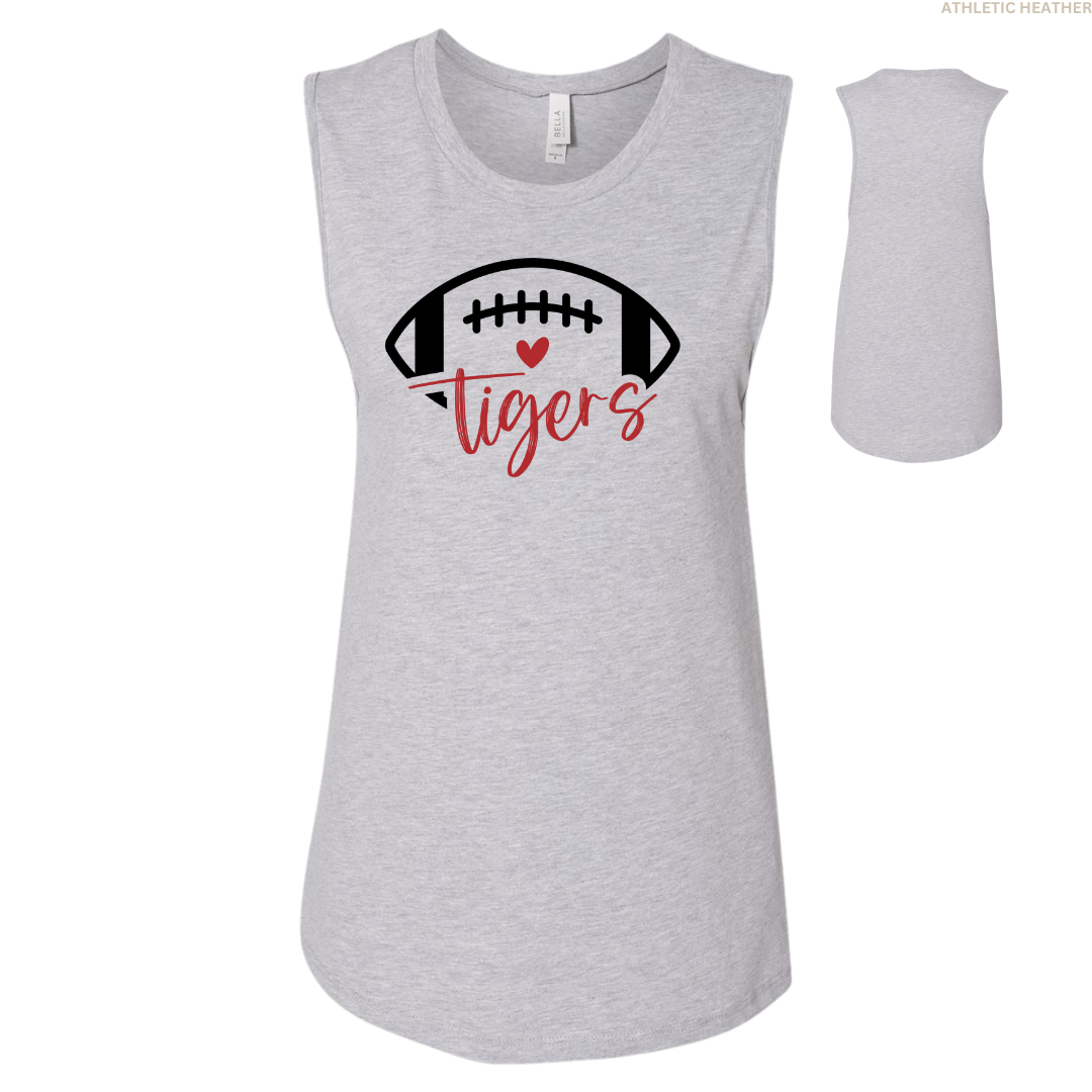 Tigers Football Heart Women's Tank Tops