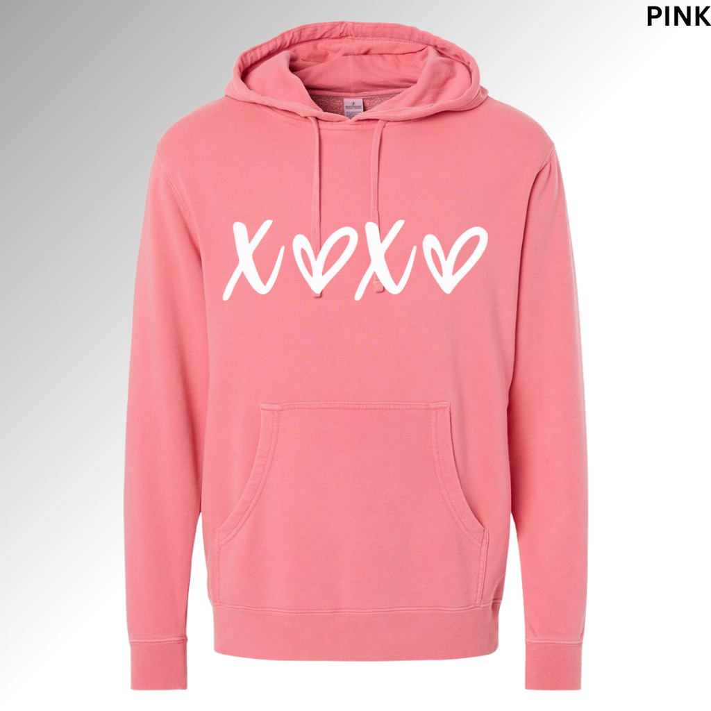 Hugs and Kisses Valentine Hoodie | XOXO Heart Graphic Sweatshirt