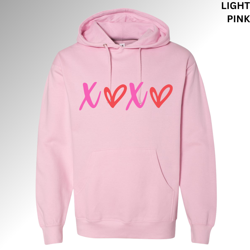 Hugs and Kisses Valentine Hoodie | XOXO Heart Graphic Sweatshirt