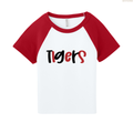 Tigers Alternating Women's Raglan Cropped Baby Tee