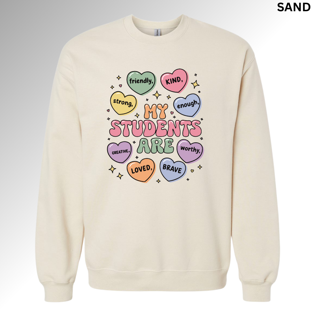Sweet Hearts Valentine Sweatshirt | Candy Heart Graphic Crewneck