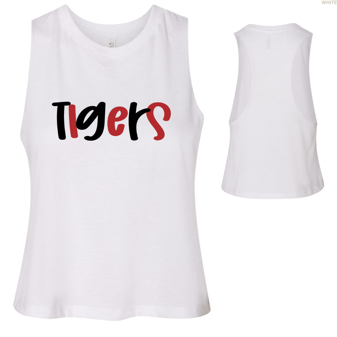 Tigers Alternating Women's Cropped Racerback Tank