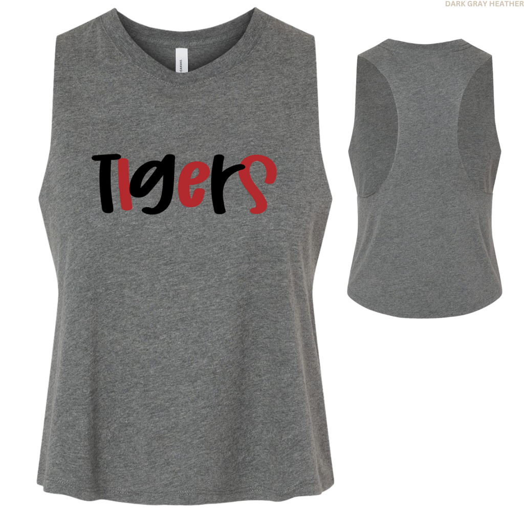 Tigers Alternating Women's Cropped Racerback Tank