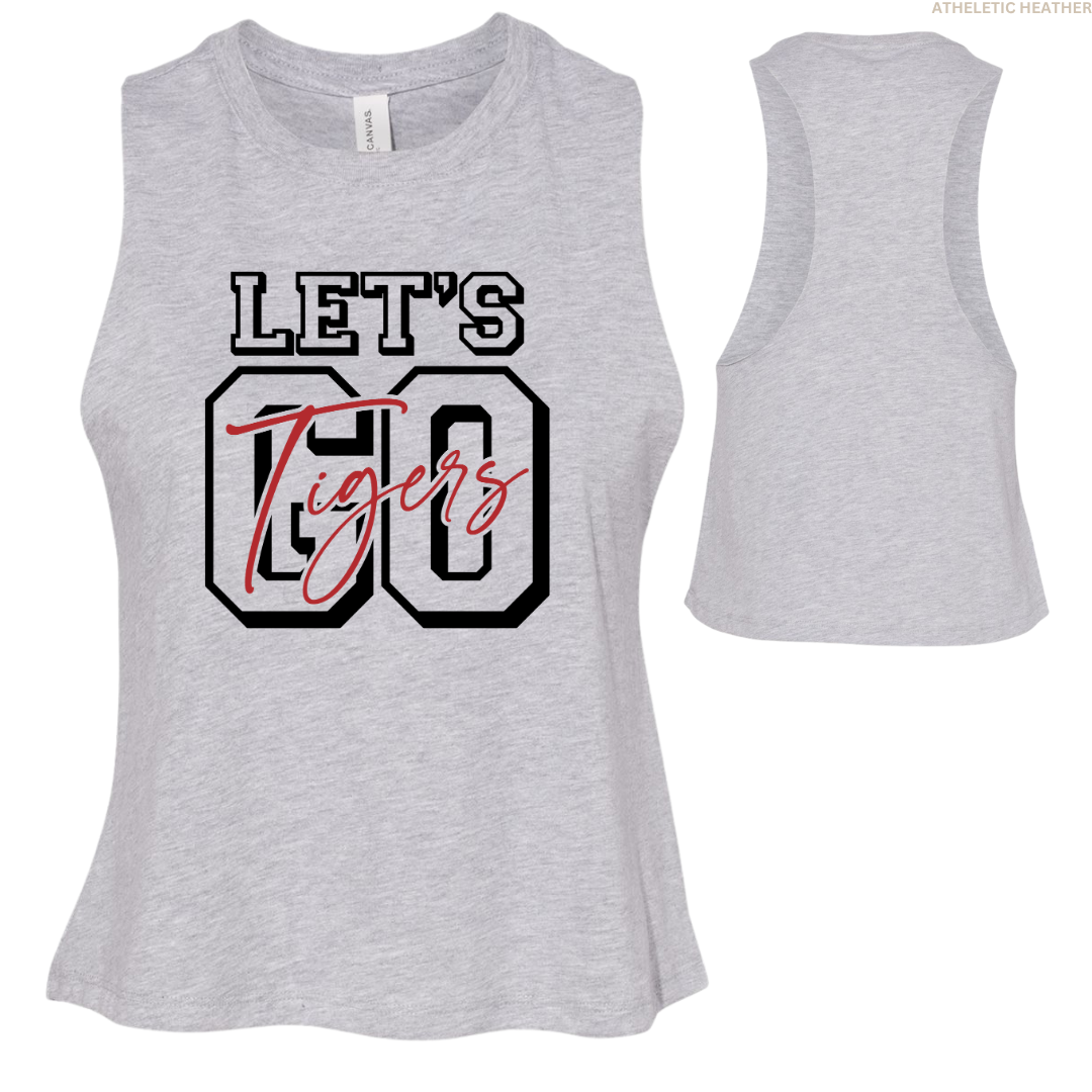 Let's Go Tigers Women's Cropped Racerback Tank