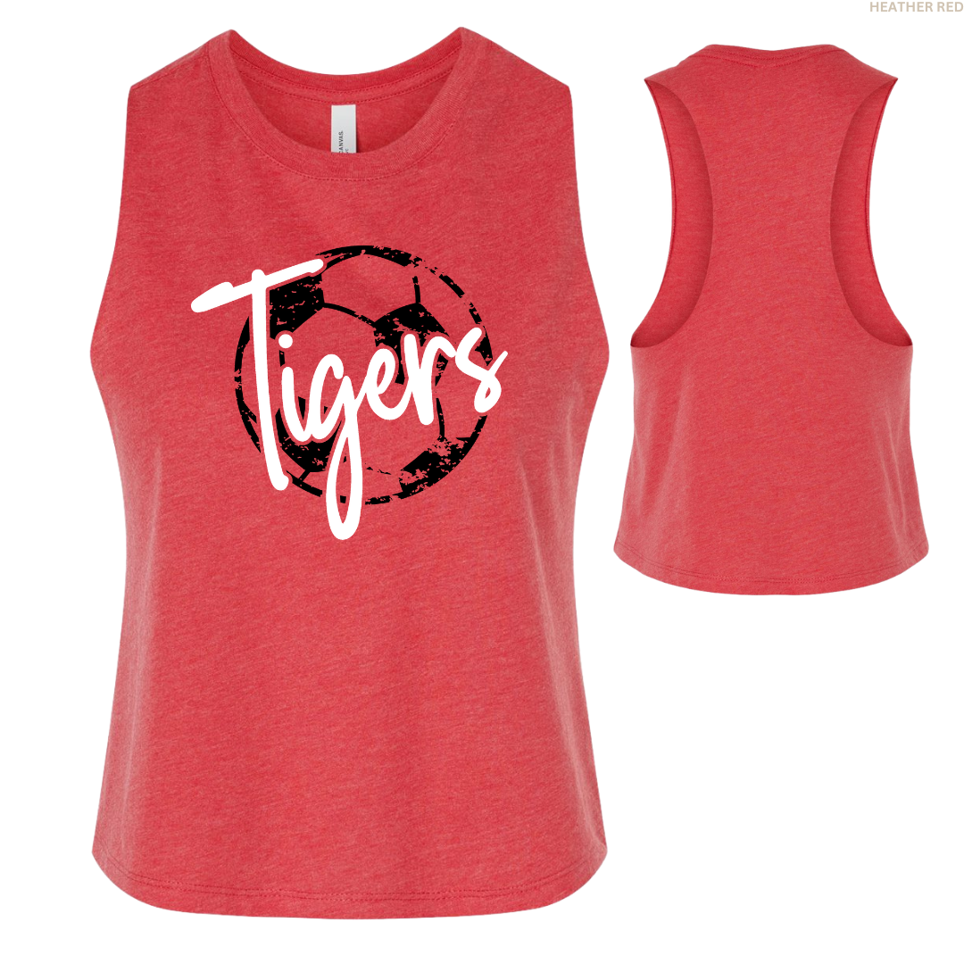 Tigers Soccer Women's Cropped Racerback Tank Top