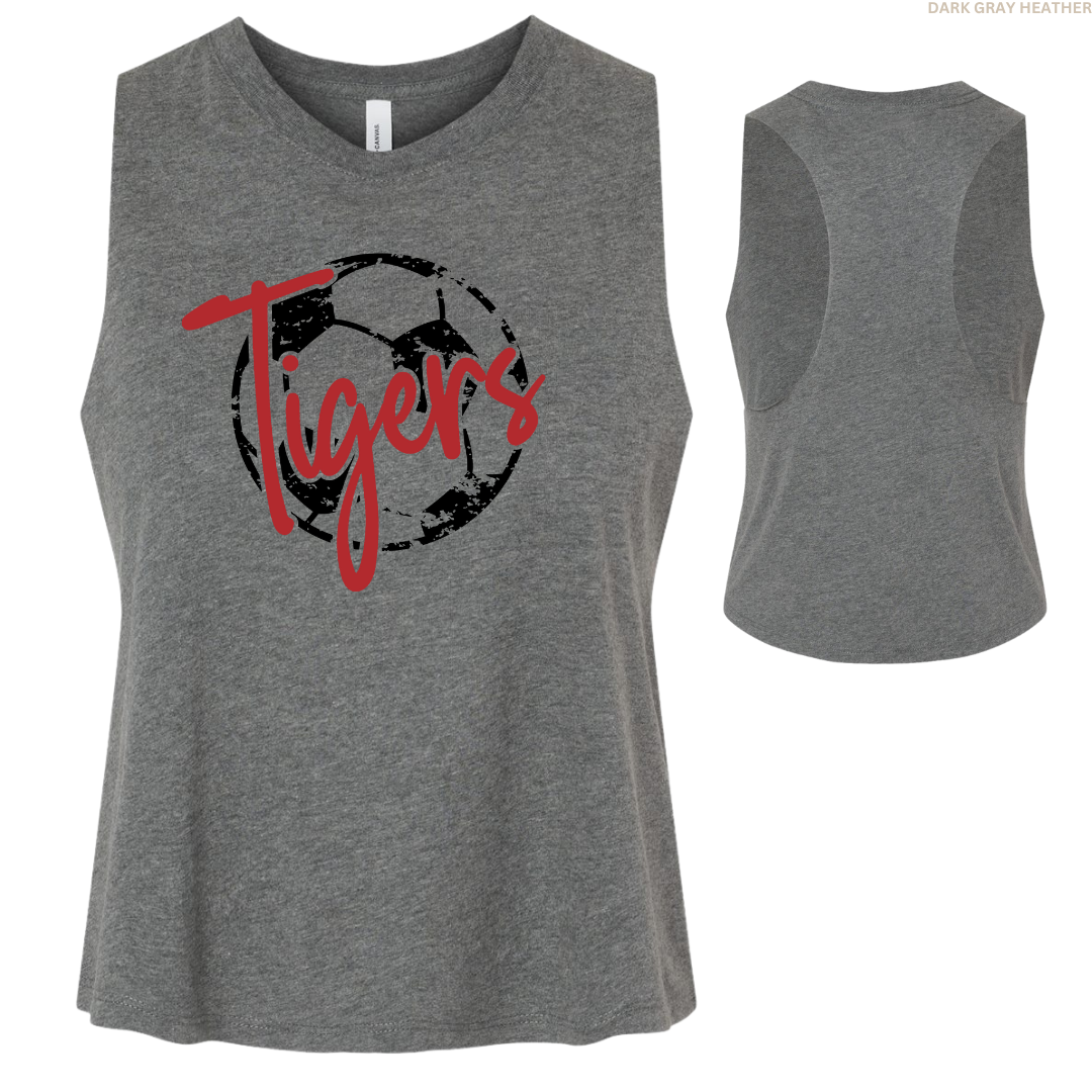 Tigers Soccer Women's Cropped Racerback Tank Top