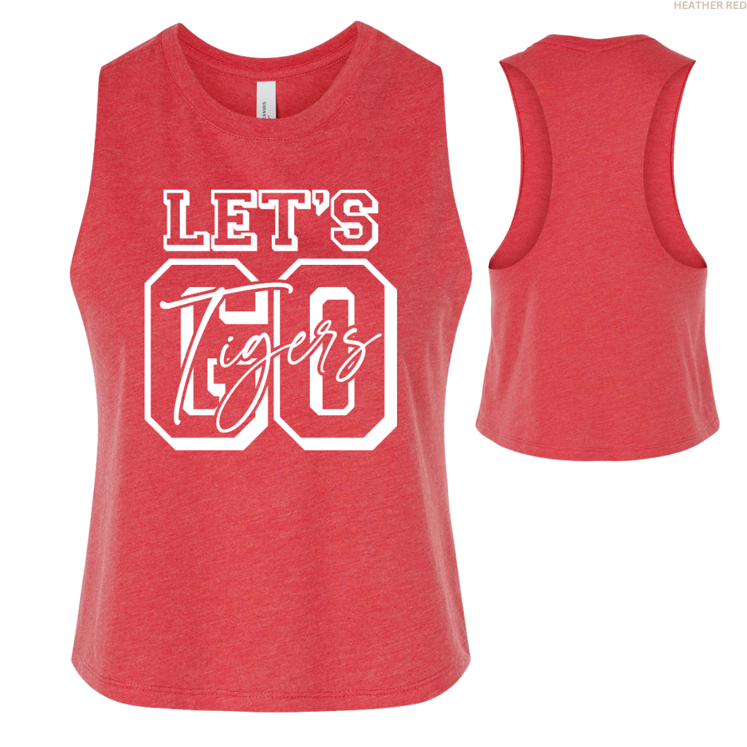 Let's Go Tigers Women's Cropped Racerback Tank