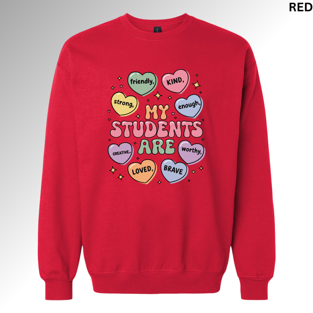 Sweet Hearts Valentine Sweatshirt | Candy Heart Graphic Crewneck