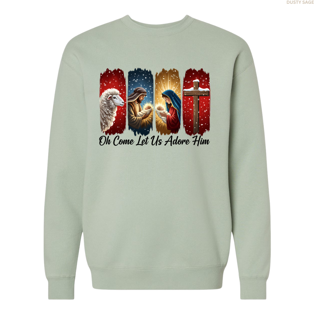 Let Us Adore Him Unisex Crewneck Sweatshirt