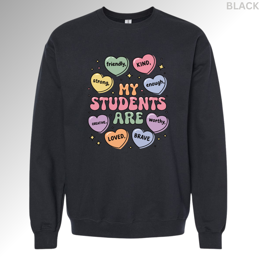Sweet Hearts Valentine Sweatshirt | Candy Heart Graphic Crewneck
