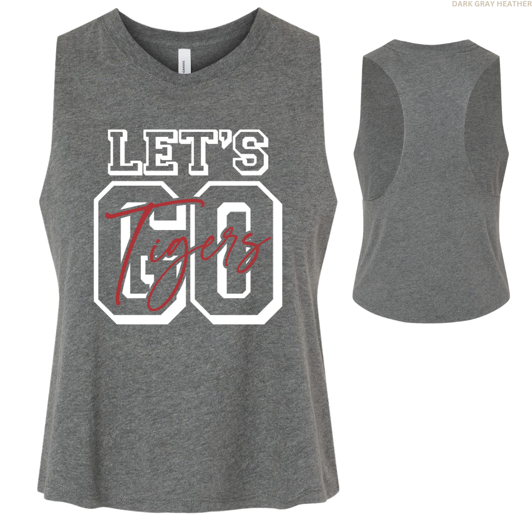 Let's Go Tigers Women's Cropped Racerback Tank