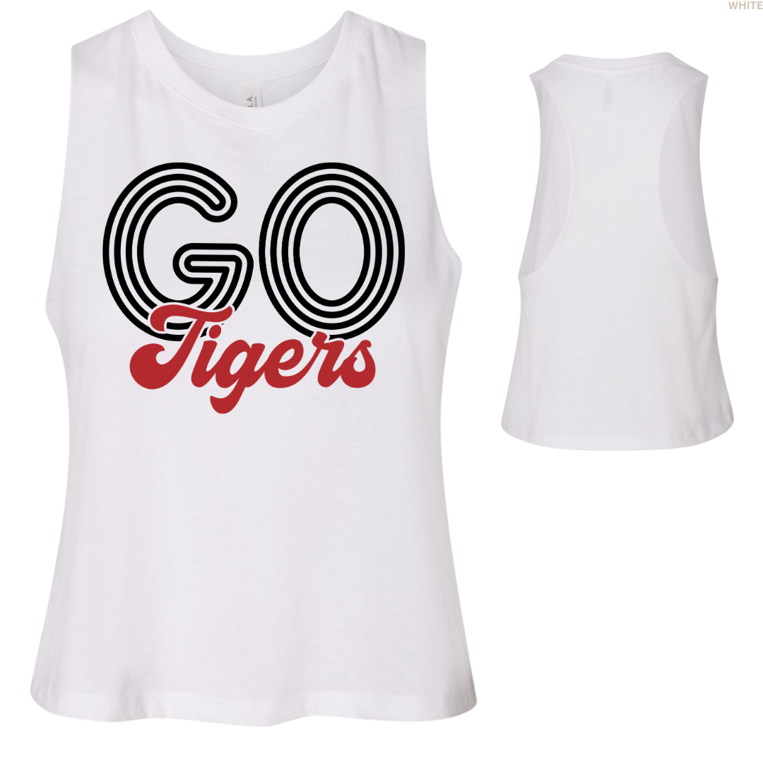 Go Tigers Women's Cropped Racerback Tank