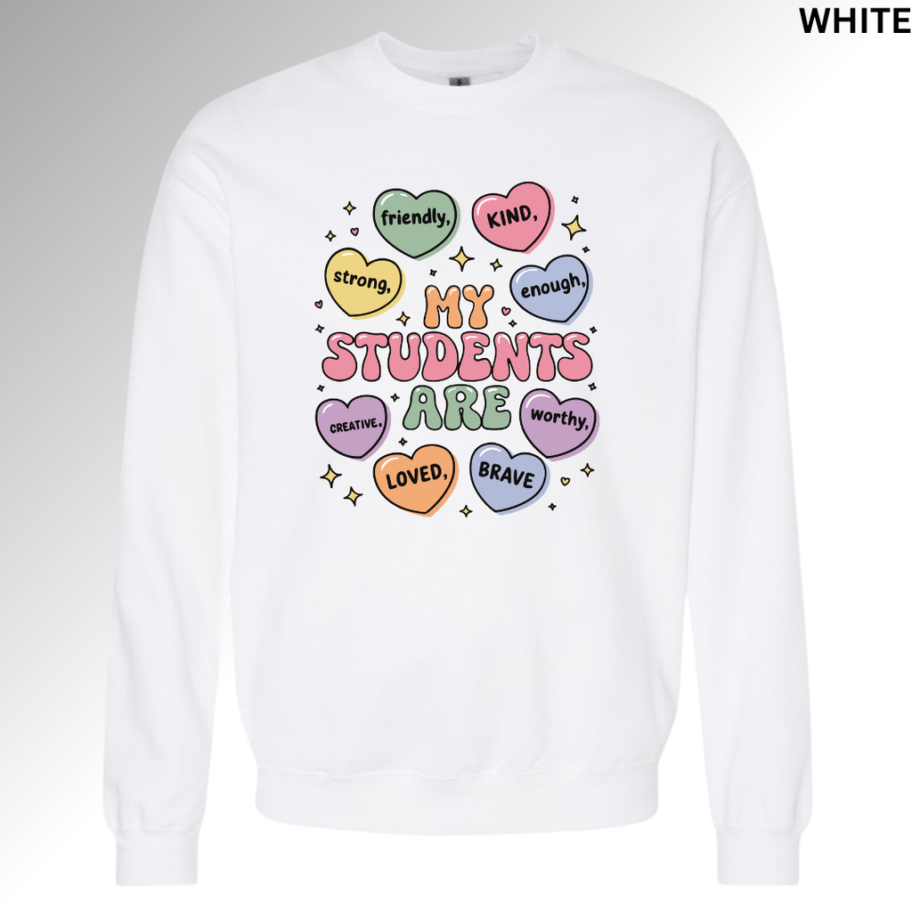 Sweet Hearts Valentine Sweatshirt | Candy Heart Graphic Crewneck