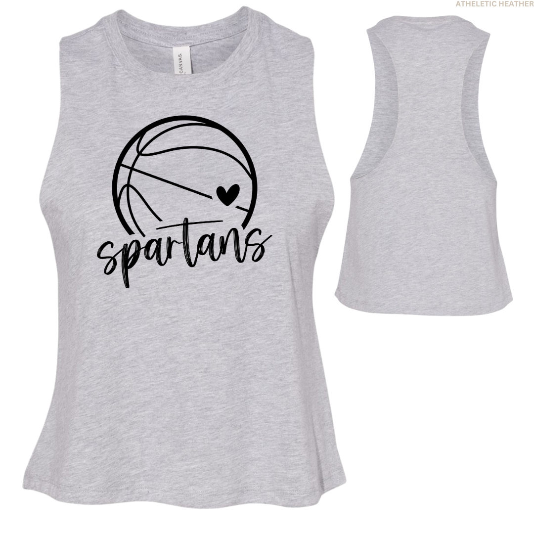 Spartans Basketball Women's Racerback Cropped Tank