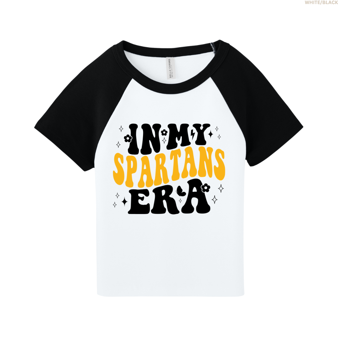 In My Spartans Era Women's Raglan Cropped Baby Tee