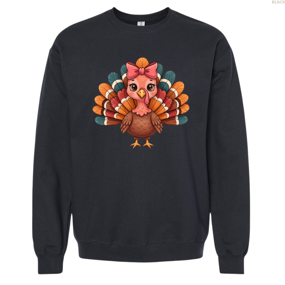 Turkey with a Bow Youth Crewneck Sweatshirt