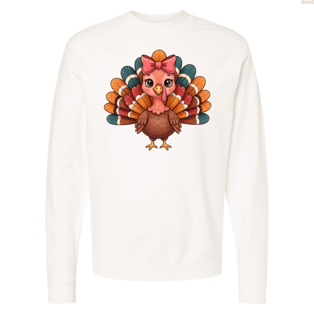 Turkey with a Bow Crewneck Sweatshirt