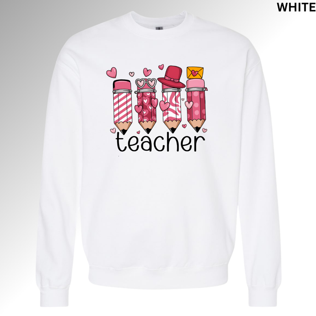 Teacher Pencils Valentine Sweatshirt | Cute Classroom Love Crewneck