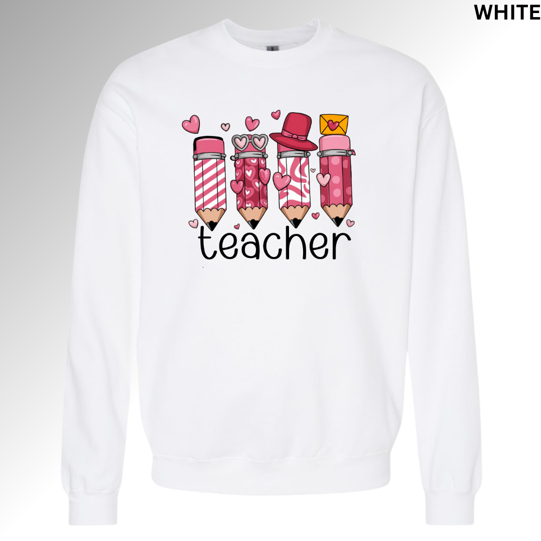 Teacher Pencils Valentine Sweatshirt | Cute Classroom Love Crewneck
