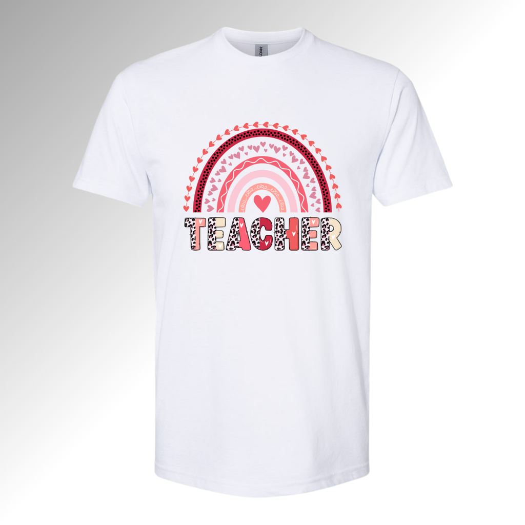 Teacher Rainbow Valentine Sweatshirt | Cute Classroom Love Design