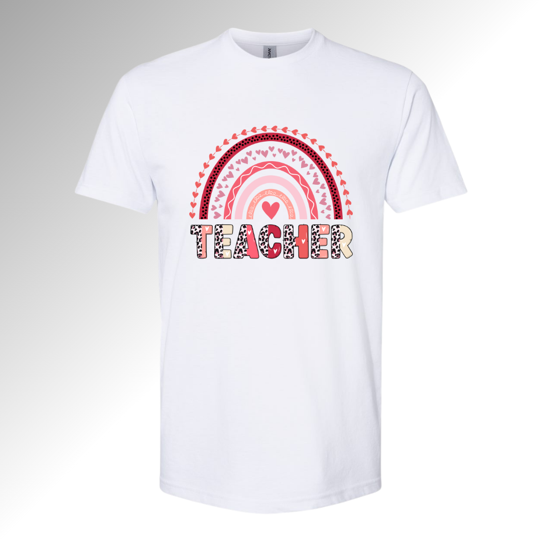 Teacher Rainbow Valentine Sweatshirt | Cute Classroom Love Design