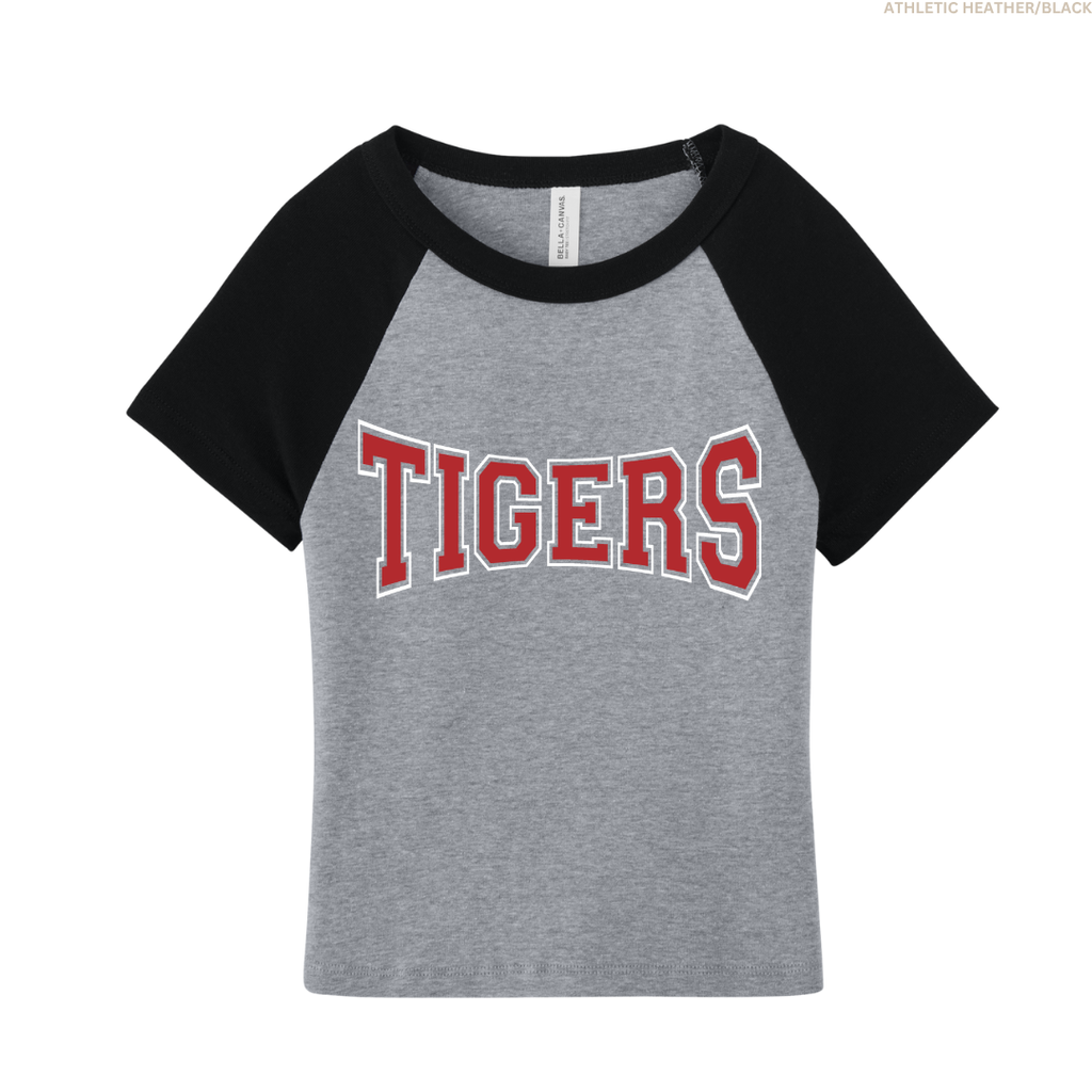 Tigers Women's Raglan Cropped Baby Tee