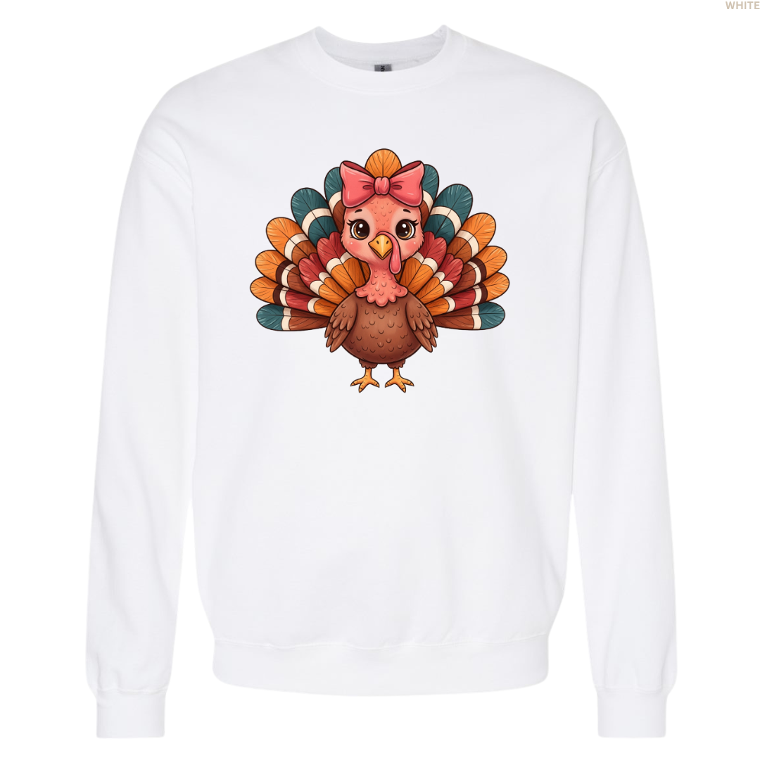 Turkey with a Bow Youth Crewneck Sweatshirt