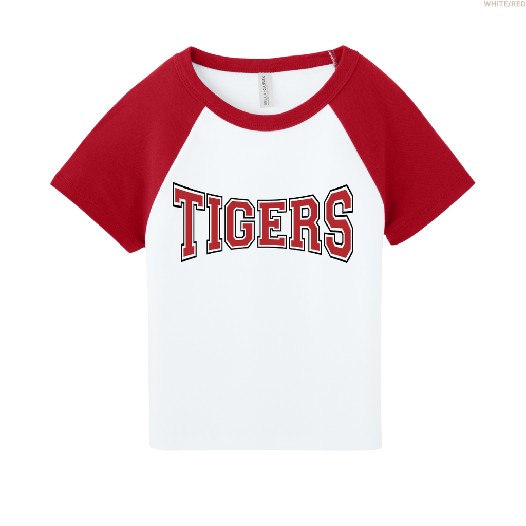 Tigers Women's Raglan Cropped Baby Tee