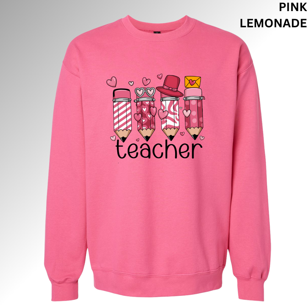 Teacher Pencils Valentine Sweatshirt | Cute Classroom Love Crewneck