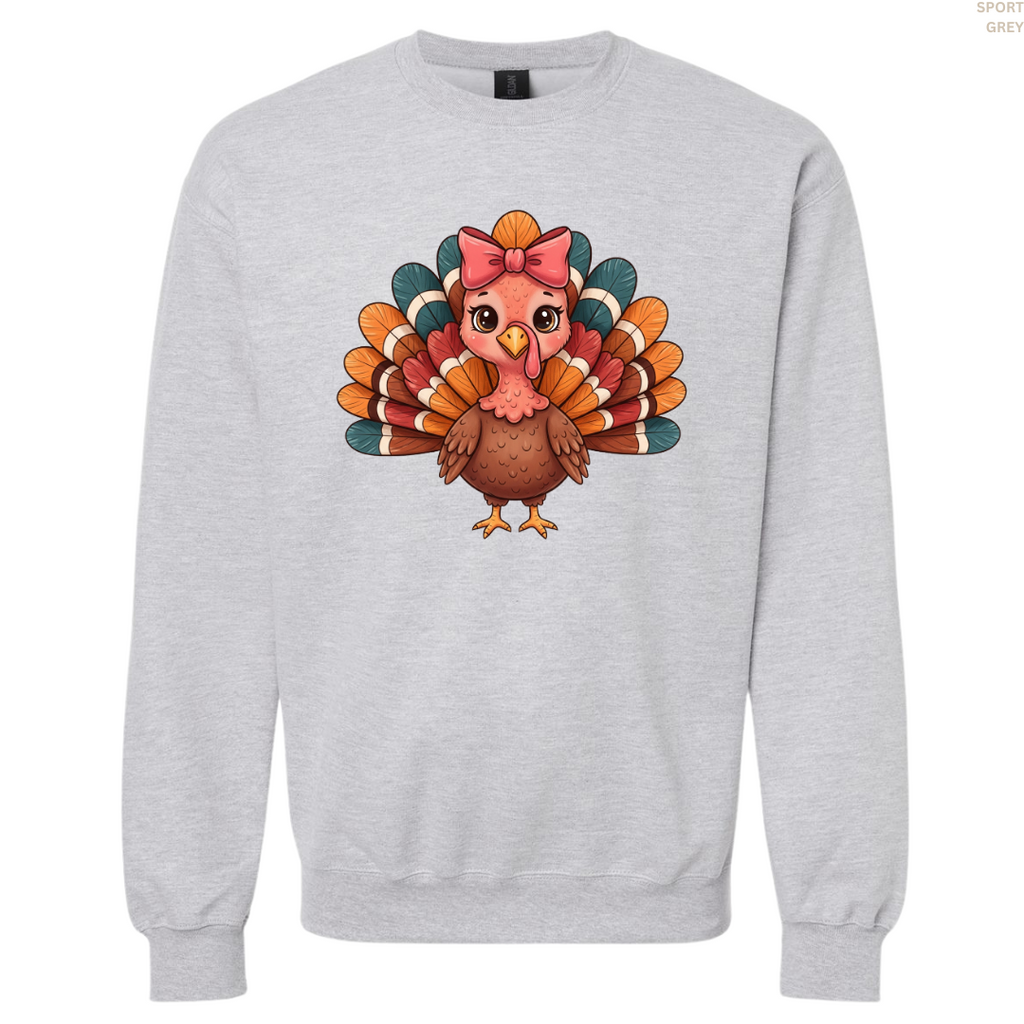 Turkey with a Bow Crewneck Sweatshirt