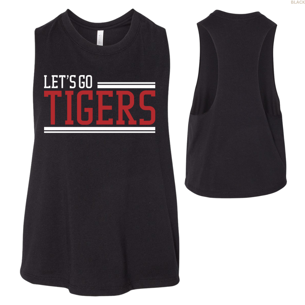Let's Go Tigers Women's Cropped Racerback Tank
