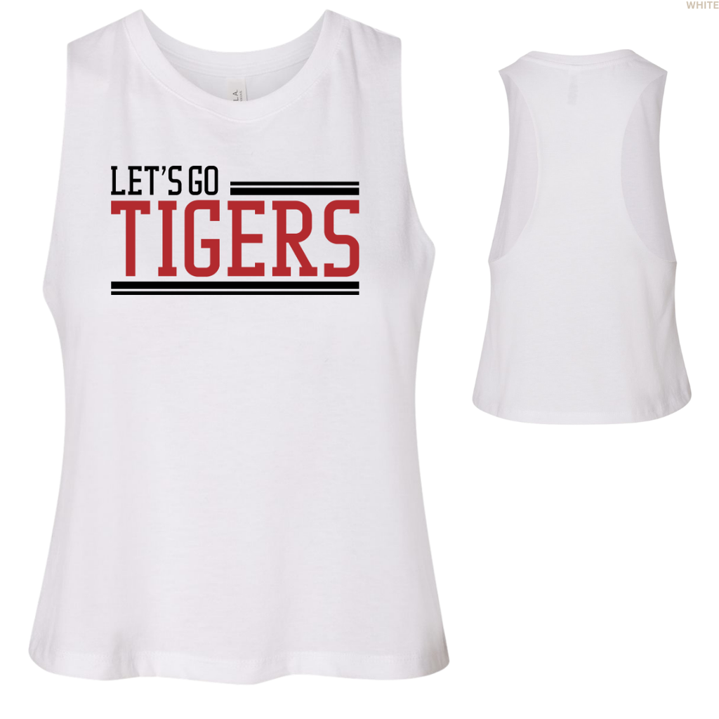 Let's Go Tigers Women's Cropped Racerback Tank