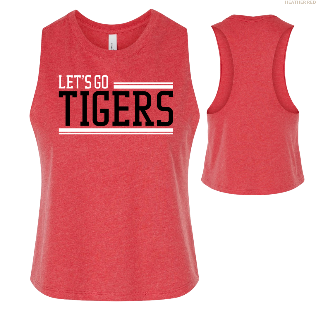 Let's Go Tigers Women's Cropped Racerback Tank