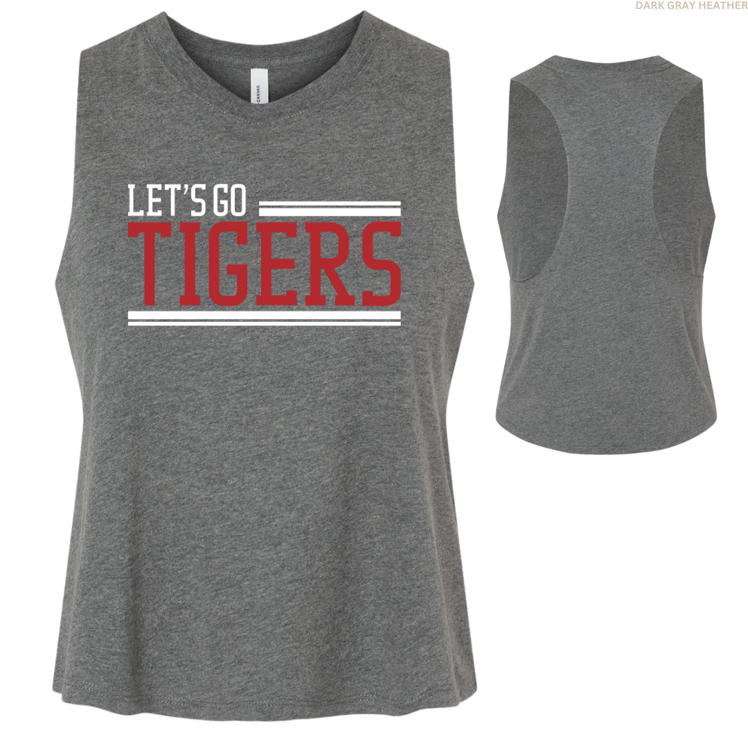 Let's Go Tigers Women's Cropped Racerback Tank
