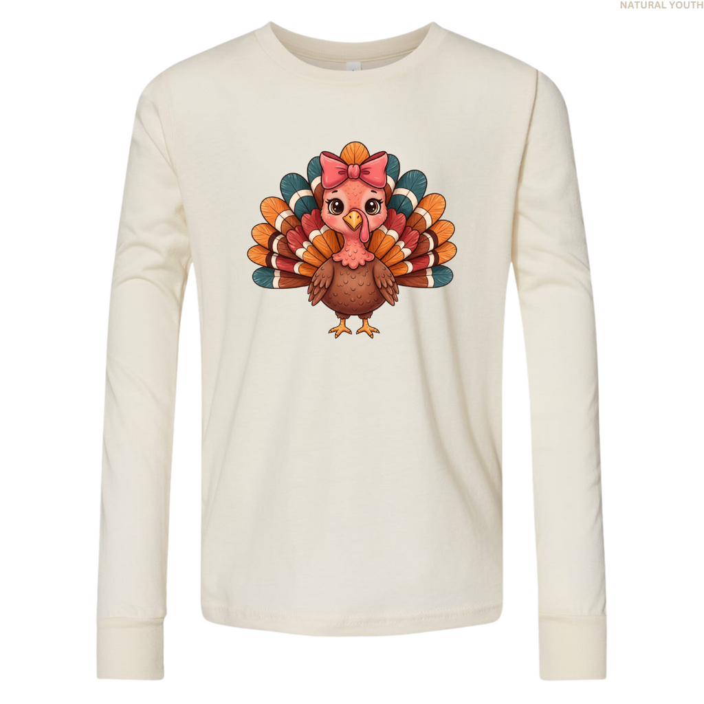 Turkey with a Bow Youth Long Sleeve